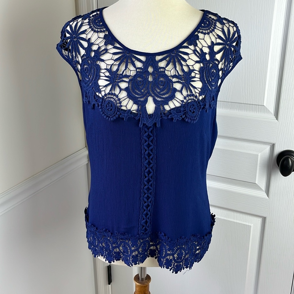 American Rag top with crochet lace details